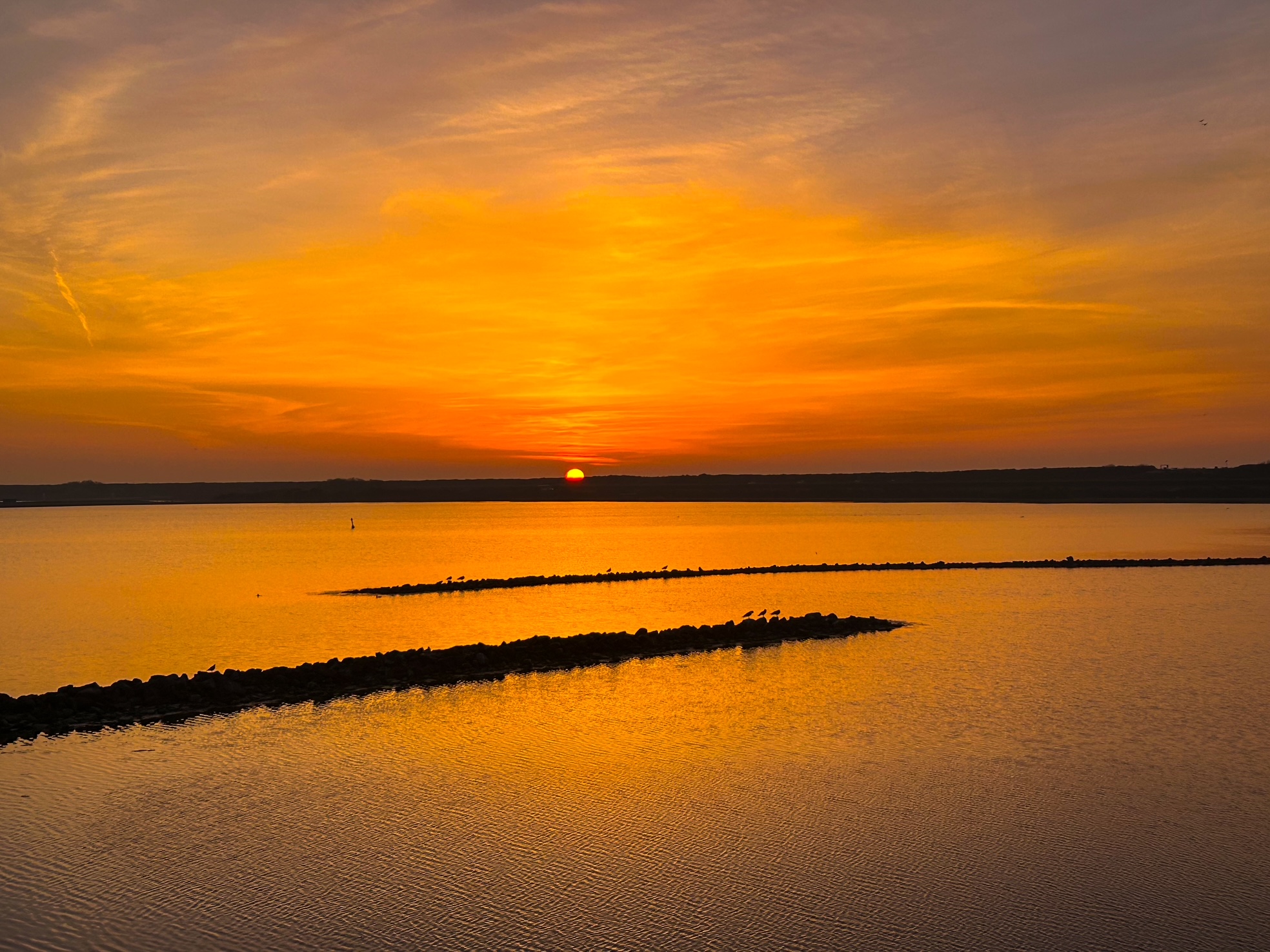 Picture of a sunset over sea